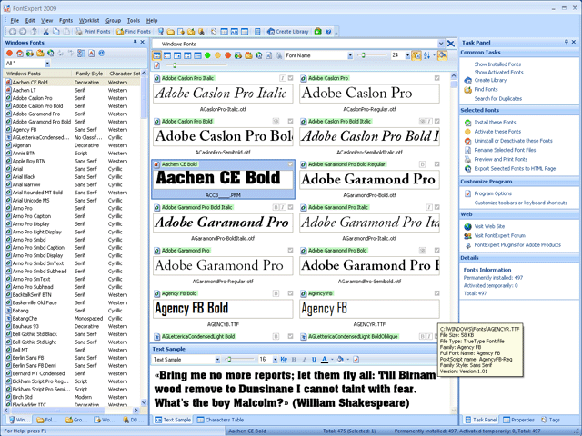 FontExpert 2009 Screenshot